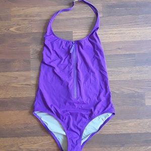 J. Crew zip-front one-piece swimsuit